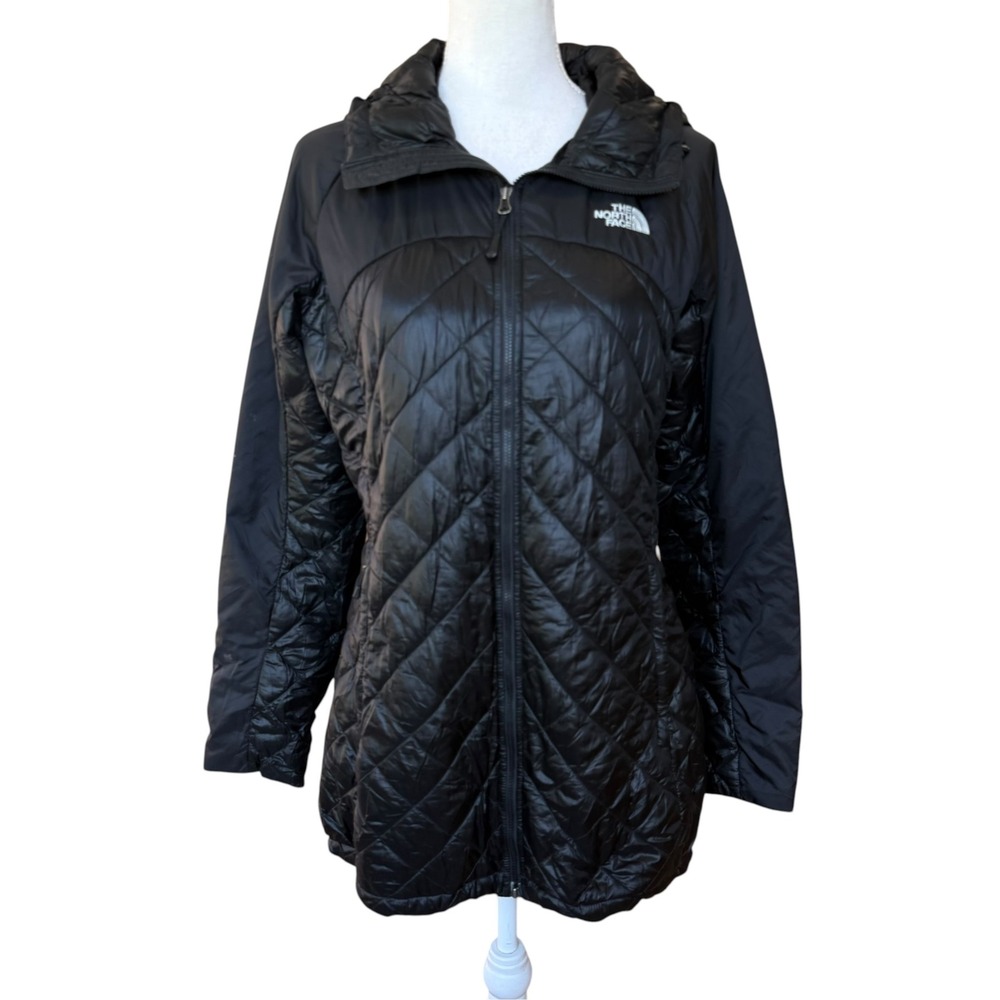 The North Face Thermoball PrimaLoft Hooded Quilted Jacket Black Womens Medium